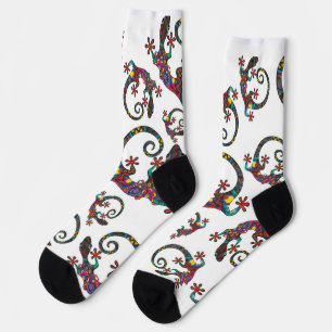 Farbenfrohe Gecko Socken