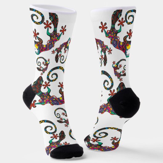 Farbenfrohe Gecko Socken (Gewinkelt)