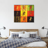 Farbenfrohe Geckos - überzogene Canvas Leinwanddruck (Insitu (Schlafzimmer))
