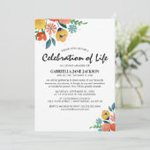 Farbenfrohe Gedenkstätte | Lebensfeier Einladung (Stehend Vorderseite)