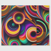 Farbenfrohe gedrehte Halbkreise Regenbogenmuster Geschenkpapier (Flach)