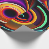 Farbenfrohe gedrehte Halbkreise Regenbogenmuster Geschenkpapier (Ecke)