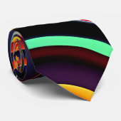 Farbenfrohe gedrehte Halbkreise Regenbogenmuster Krawatte (Gerollt)