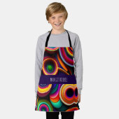 Farbenfrohe gedrehte Halbkreise Regenbogenmuster Schürze (Getragen)