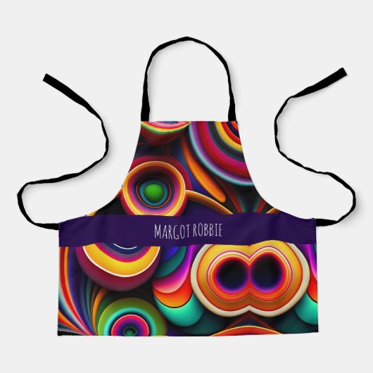 Farbenfrohe gedrehte Halbkreise Regenbogenmuster Schürze (Vorderseite)