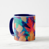 Farbenfrohe gefallene Blätter Tasse (Vorderseite Links)