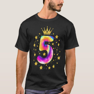 Farbenfrohe Gefärbte Krawatte 5 Jahre alte Mädchen T-Shirt