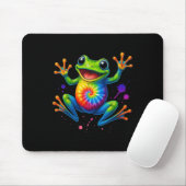 Farbenfrohe Gefärbte Krawatte Frog Retro Peace Nie Mousepad (Mit Mouse)