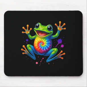 Farbenfrohe Gefärbte Krawatte Frog Retro Peace Nie Mousepad