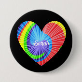 Farbenfrohe Gefärbte Krawatte Herz Button (Vorderseite)