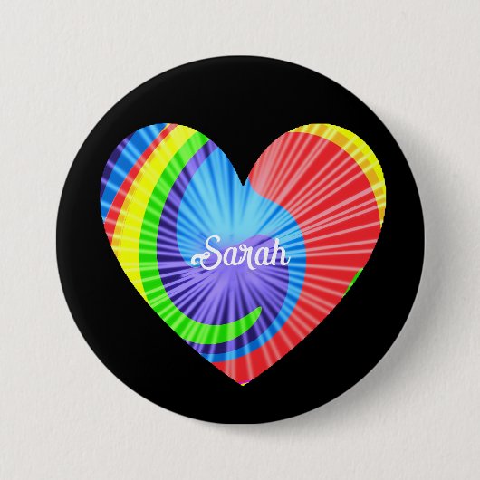 Farbenfrohe Gefärbte Krawatte Herz Button (Vorderseite)