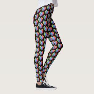 Farbenfrohe Gefärbte Krawatte Herz Leggings