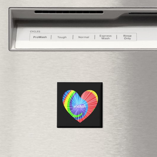 Farbenfrohe Gefärbte Krawatte Herz Magnet (In Situ (Geschirrspüler))