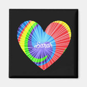 Farbenfrohe Gefärbte Krawatte Herz Magnet (Vorne)