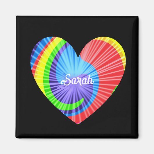 Farbenfrohe Gefärbte Krawatte Herz Magnet (Vorne)