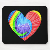 Farbenfrohe Gefärbte Krawatte Herz Mousepad (Vorne)