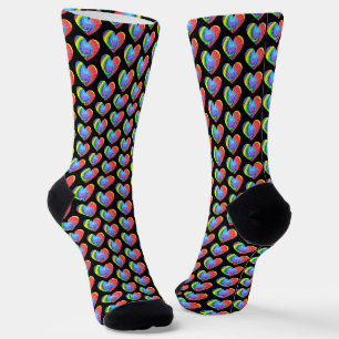 Farbenfrohe Gefärbte Krawatte Herz Socken