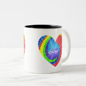 Farbenfrohe Gefärbte Krawatte Herz Zweifarbige Tasse (VorderseiteRechts)