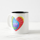 Farbenfrohe Gefärbte Krawatte Herz Zweifarbige Tasse (Vorderseite Links)