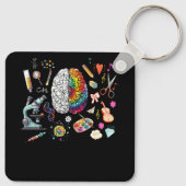 Farbenfrohe Gefärbte Krawatte Hirnforschung Art Ne Schlüsselanhänger (Rückseite)