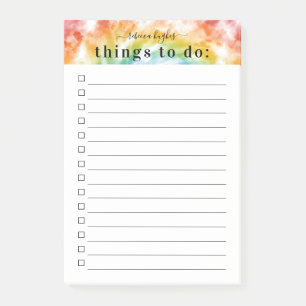 Farbenfrohe Gefärbte Krawatte Muster   Monogramm Post-it Klebezettel