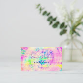 Farbenfrohe Gefärbte Krawatte Neon Summer Visitenkarte (Stehend Vorderseite)