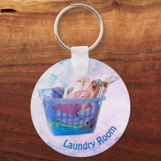 Farbenfrohe geflochtene Wäsche über Gefahren in bl Schlüsselanhänger (Vorderseite)