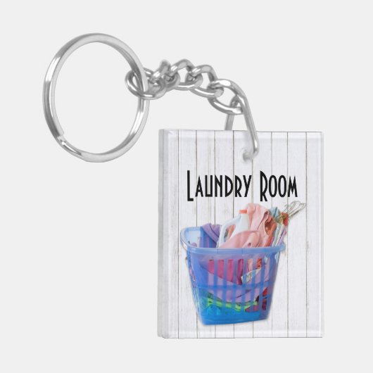 Farbenfrohe geflochtene Wäsche über Gefahren in bl Schlüsselanhänger (Vorderseite links)