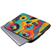 Farbenfrohe Gefühle: Abstraktes Gesicht Laptopschutzhülle (Vorne Knopf)