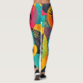 Farbenfrohe Gefühle: Abstraktes Gesicht Leggings (Rückseite)