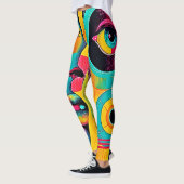 Farbenfrohe Gefühle: Abstraktes Gesicht Leggings (Links)