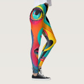 Farbenfrohe Gefühle: Abstraktes Gesicht Leggings (Rechts)