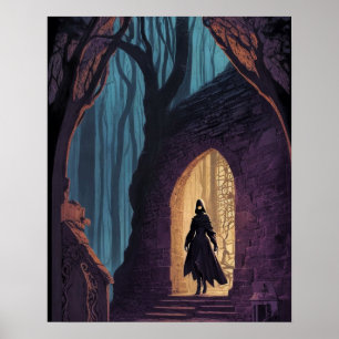 Farbenfrohe, geheimnisvolle Bilder digitaler Kunst Poster