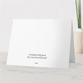 Farbenfrohe, geklappte Grußkarte Karte (Rückseite)