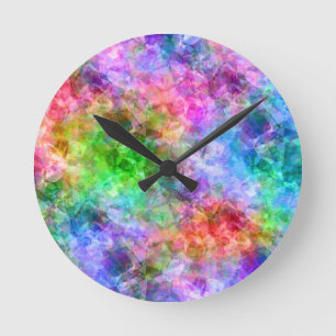 Farbenfrohe, gekräuselte Textur Runde Wanduhr