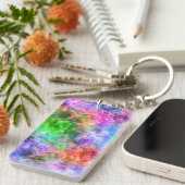 Farbenfrohe, gekräuselte Textur Schlüsselanhänger (Vorderseite rechts)