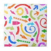 Farbenfrohe, gekreuzte Pfeile Fliese (Vorderseite)