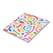 Farbenfrohe, gekreuzte Pfeile Fliese (Seite)