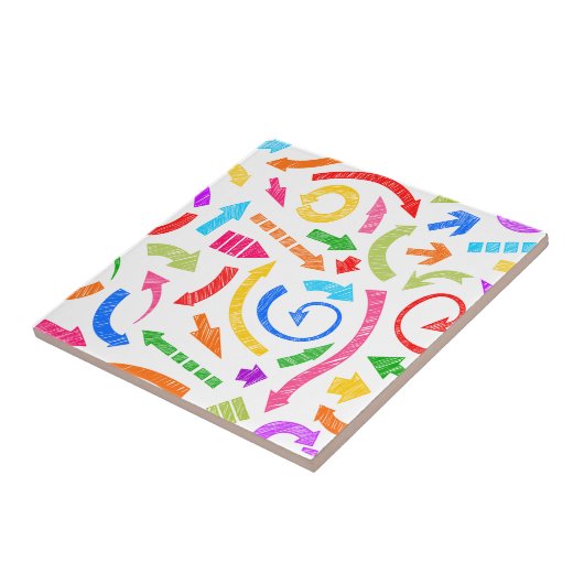 Farbenfrohe, gekreuzte Pfeile Fliese (Seite)