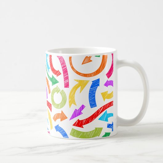 Farbenfrohe, gekreuzte Pfeile Kaffeetasse (Rechts)