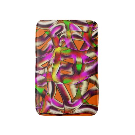 Farbenfrohe, gekrönte Ausschnitte mit rosa und ges Badematte (Vorderseite Vertikal)