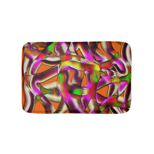 Farbenfrohe, gekrönte Ausschnitte mit rosa und ges Badematte (Vorderseite)