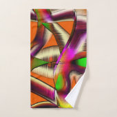 Farbenfrohe, gekrönte Ausschnitte mit rosa und ges Badhandtuch Set (Handtuch)