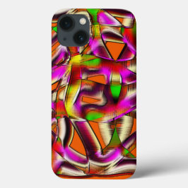 Farbenfrohe, gekrönte Ausschnitte mit rosa und ges Case-Mate iPhone Hülle