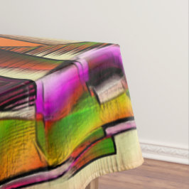 Farbenfrohe, gekrönte Ausschnitte mit rosa und ges Tischdecke