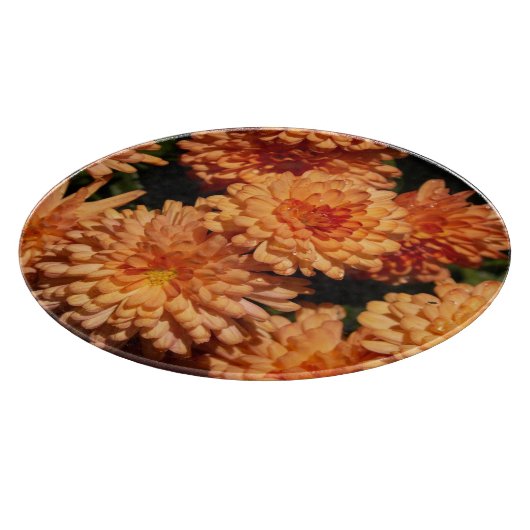 Farbenfrohe gelbe Blumen, gemildertes Glas Schneidebrett (Ecke)