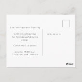 Farbenfrohe gelbe Blüte Wir bewegten neue Zuhause Postkarte (Rückseite)