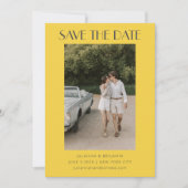Farbenfrohe Gelbe Graue Kunst-Déco-Foto Save the D Date (Vorderseite)