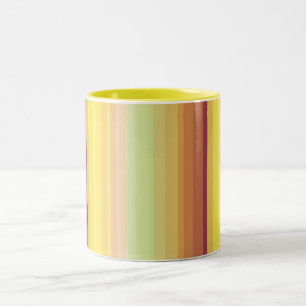 Farbenfrohe gelbe orange Streifen Zweifarbige Tasse