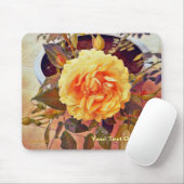 Farbenfrohe Gelbe Rose Mousepad (Mit Mouse)